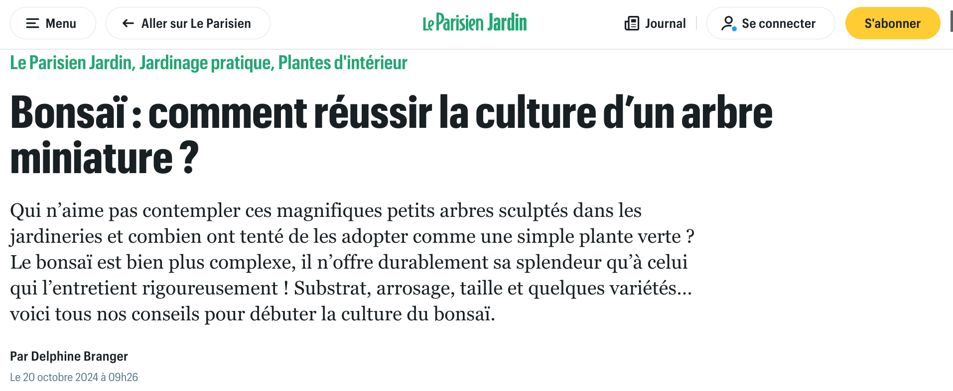 Autrice Le Parisien jardin 